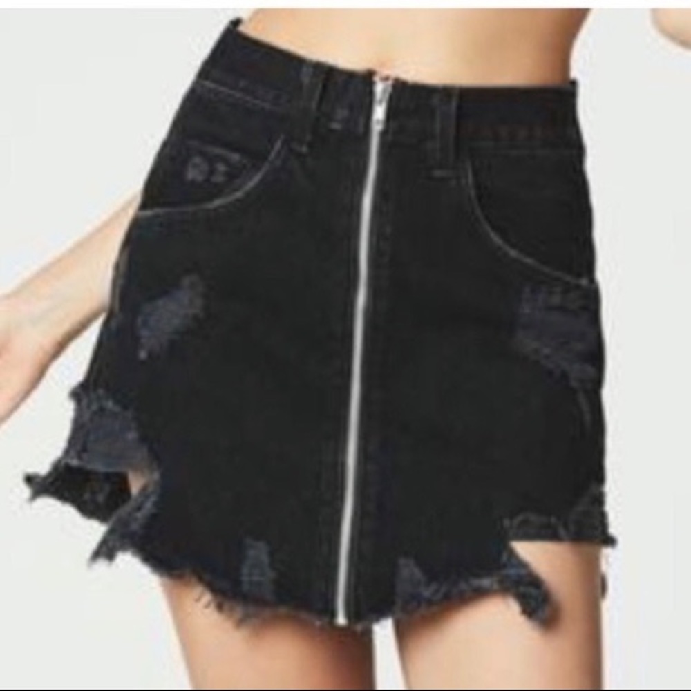 LF / Carmar Collab Black Zipper Front Skirt